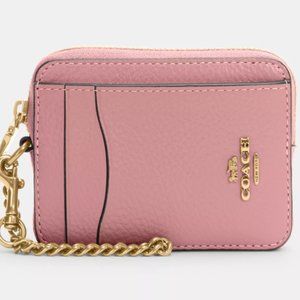 ⚡Flash Sale⚡Coach Zip Card Case - True Pink, NWT
